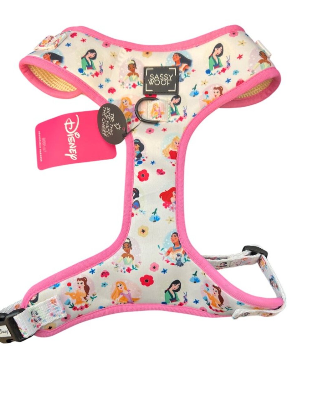 Disney Princess Sassy Woof Dog Harness Princesses Pink Ariel Belle Size XL NWT